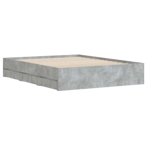 Okvir kreveta s ladicama siva boja betona 140x190 cm drveni - Beton siva 140 x 190 cm Cijena