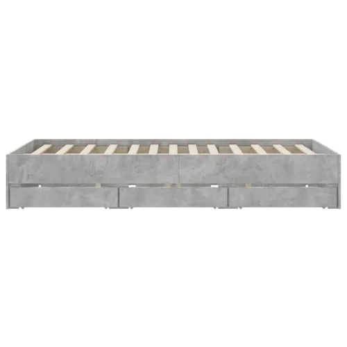 Okvir kreveta s ladicama siva boja betona 140x190 cm drveni - Beton siva 140 x 190 cm Cijena