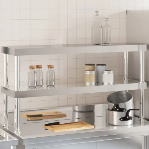 Polica za radni stol s 2 razine 110x30x65 cm nehrđajući čelik - 110 x 30 x 65 cm 1 110 x 30 x 65 cm Cijena