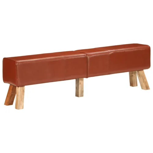 Gimnastička klupa smeđa 160 cm od prave kože - Tamno smeđa 160 cm with 5 legs Cijena