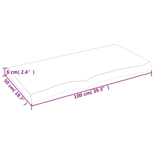 Stolna ploča 100x50x(2-6) cm od netretirane masivne hrastovine - Prirodna 100 x 50 x 6 cm Cijena