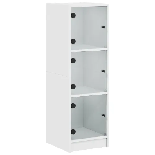 Visoka komoda sa staklenim vratima bijela 35 x 37 x 109 cm - Bijela 1 Bijela Cijena