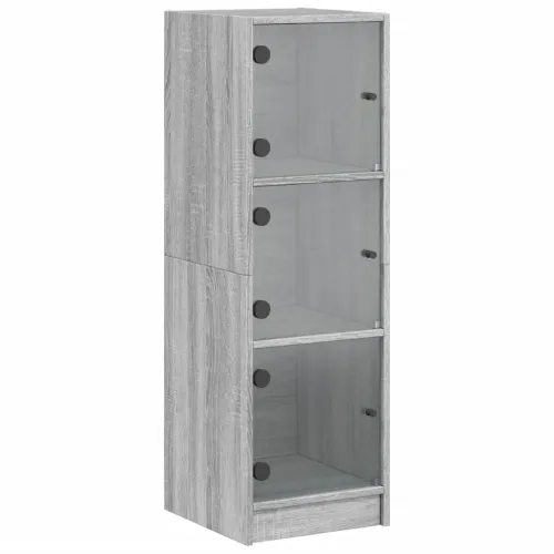Visoka komoda sa staklenim vratima boja hrasta 35 x 37 x 109 cm - Sivi hrast sonoma 1 Sivi hrast sonoma Cijena