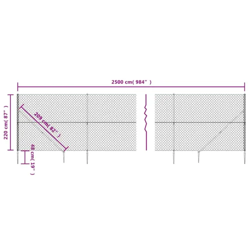 Žičana ograda sa šiljastim držačima antracit 2,2 x 25 m - Antracit 2.2 x 25 m Cijena