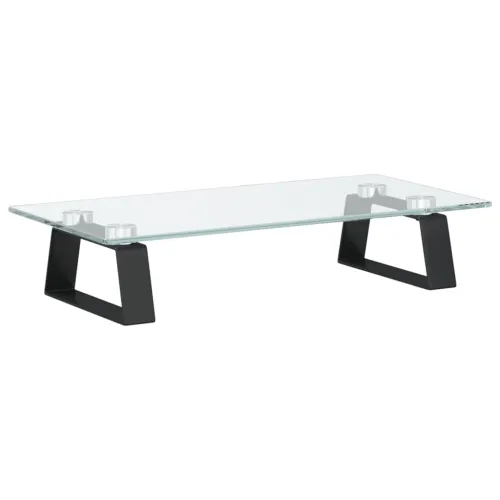 Stalak za monitor crni 40x20x8 cm kaljeno staklo i metal - Crna 40 x 20 x 8 cm Crna 40 x 20 x 8 cm Cijena