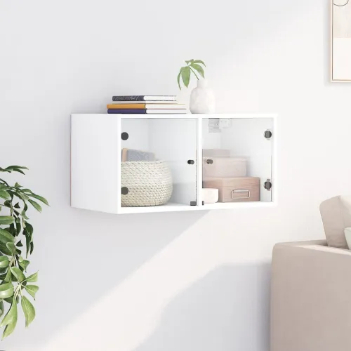 Zidni ormarić sa staklenim vratima bijeli 68,5 x 37 x 35 cm - Bijela 1 1 Cijena