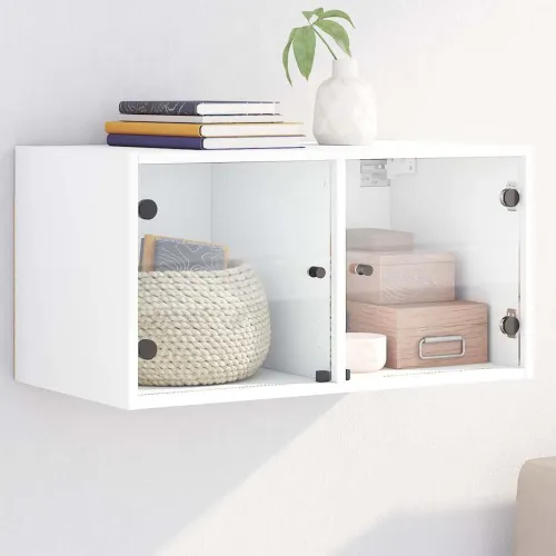 Zidni ormarić sa staklenim vratima bijeli 68,5 x 37 x 35 cm - Bijela 1 1 Cijena