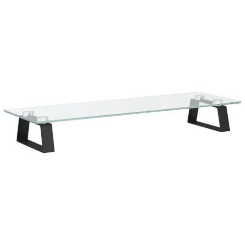 Stalak za monitor crni 60x20x8 cm kaljeno staklo i metal - Crna 60 x 20 x 8 cm Crna 60 x 20 x 8 cm Cijena