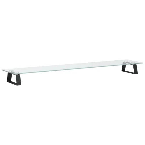 Stalak za monitor crni 100x20x8 cm kaljeno staklo i metal - Crna 100 x 20 x 8 cm Crna 100 x 20 x 8 cm Cijena