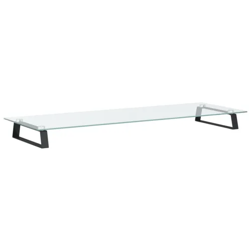 Stalak za monitor crni 100x35x8 cm kaljeno staklo i metal - Crna 100 x 35 x 8 cm Crna 100 x 35 x 8 cm Cijena