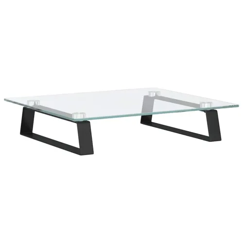 Stalak za monitor crni 40x35x8 cm kaljeno staklo i metal - Crna 40 x 35 x 8 cm Crna 40 x 35 x 8 cm Cijena