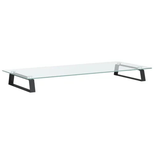 Stalak za monitor crni 80x35x8 cm kaljeno staklo i metal - Crna 80 x 35 x 8 cm Cijena