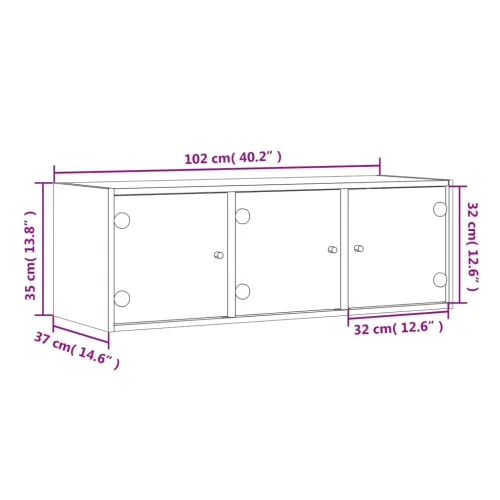 Zidni ormarić sa staklenim vratima bijeli 102 x 37 x 35 cm - Bijela 1 1 Cijena