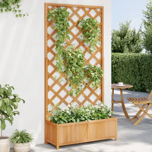 Sadilica s rešetkom smeđa od masivne jelovine - Smeđa 90 x 35 x 180 cm 1 Cijena