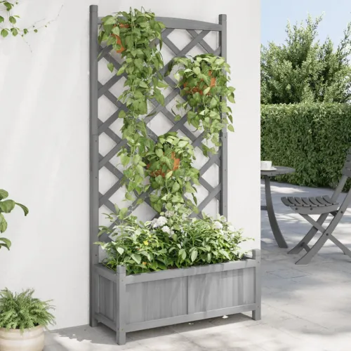 Sadilica s rešetkom siva 75 x 35 x 150 cm od masivne jelovine - Siva 75 x 35 x 150 cm s rešetkom Cijena