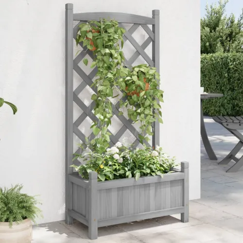 Sadilica s rešetkom siva 55x29,5x110 cm od masivne jelovine - Siva 55 x 29.5 x 110 cm s rešetkom Cijena