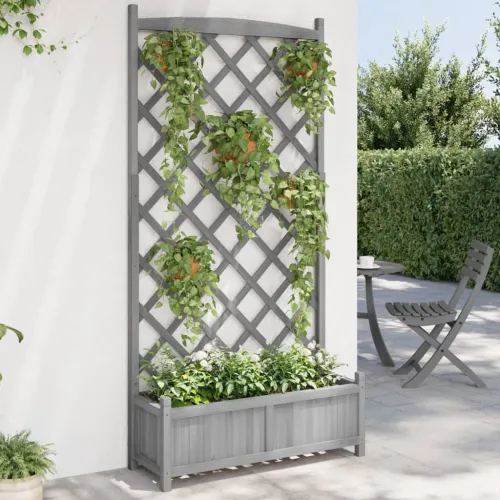 Sadilica s rešetkom siva od masivne jelovine - Siva 90 x 35 x 180 cm 1 s rešetkom Cijena