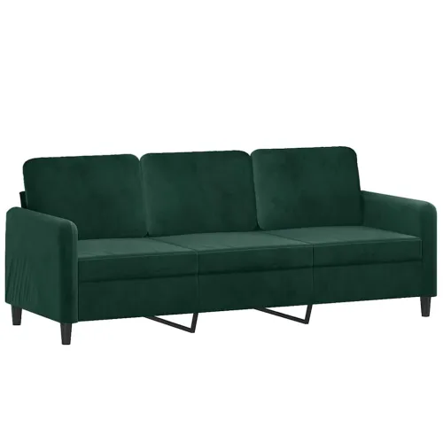 3-dijelni set sofa tamnozeleni baršunasti - Tamnozelena 1 s jastučićima Cijena
