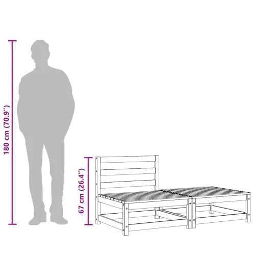 Vrtna sofa s osloncem za noge od impregnirane borovine - Prirodno impregnirano 1 Stolica + tabure Cijena