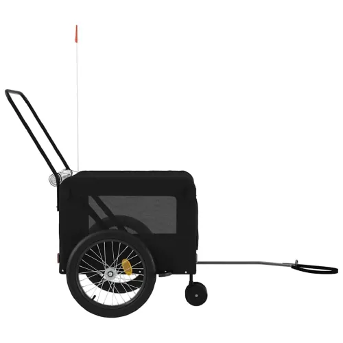 Prikolica za bicikl za ljubimce crna od tkanine i željeza - Crna 135 x 68.5 x 73.5 cm Cijena