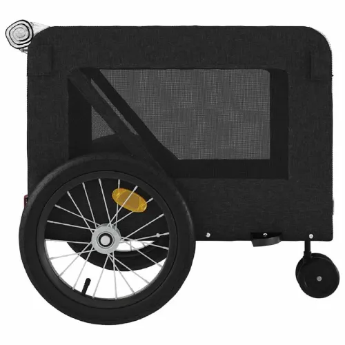 Prikolica za bicikl za ljubimce crna od tkanine i željeza - Crna 135 x 68.5 x 73.5 cm Cijena