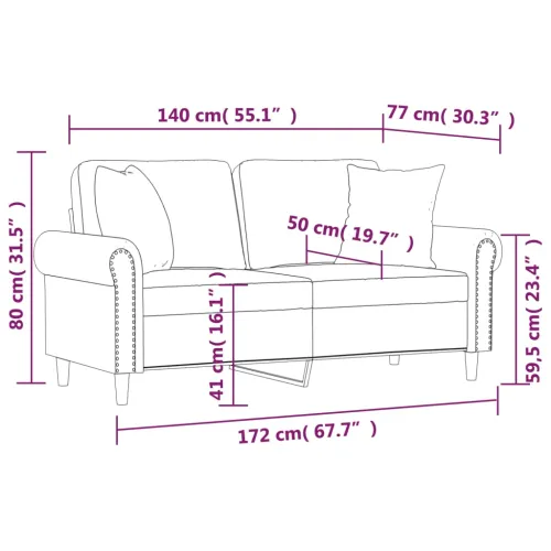 Dvosjed s ukrasnim jastucima tamnosivi 140 cm baršunasti - Tamno siva 1 140 cm Cijena