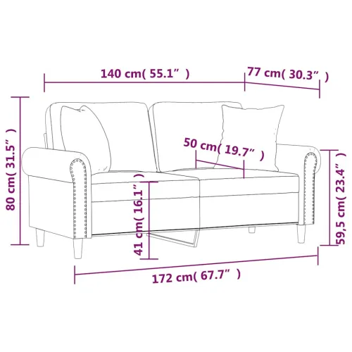 Dvosjed s ukrasnim jastucima crni 140 cm baršunasti - Crna 140 cm Cijena