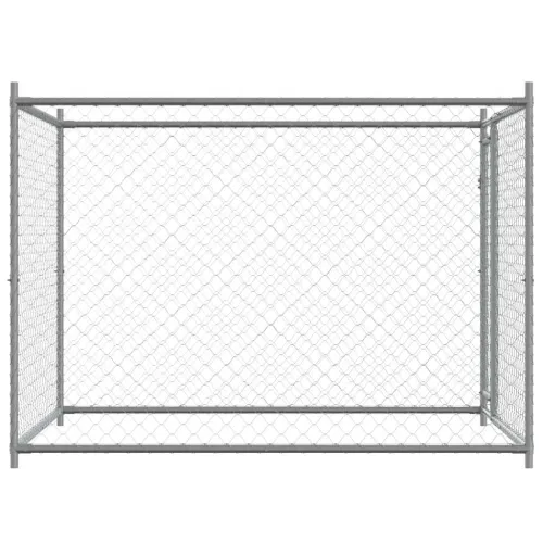 Kavez za pse s vratima sivi 2 x 2 x 1,5 m od pocinčanog čelika - 2 x 2 x 1.5 m 1 vrata Cijena
