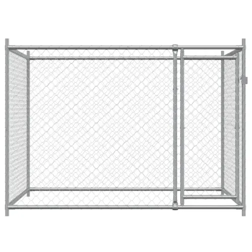 Kavez za pse s vratima sivi 2 x 2 x 1,5 m od pocinčanog čelika - 2 x 2 x 1.5 m 1 vrata Cijena