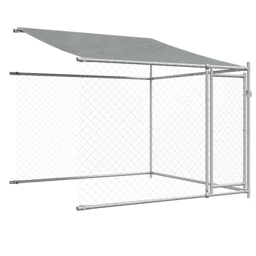 Kavez za pse s krovom i vratima sivi 6x2x2 m pocinčani čelik - 6 x 2 x 2 m 3 vrata Cijena
