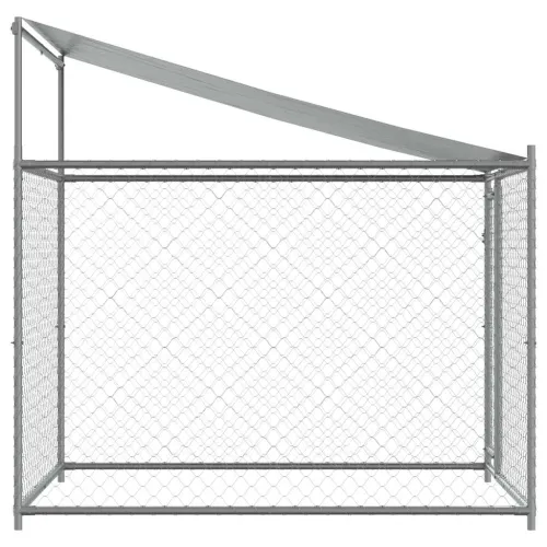 Kavez za pse s krovom i vratima sivi 2x2x2 m pocinčani čelik - 2 x 2 x 2 m 1 vrata Cijena