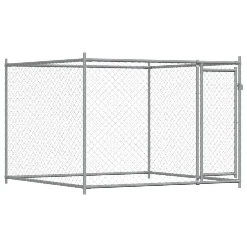 Kavez za pse s vratima sivi 4 x 2 x 1,5 m od pocinčanog čelika - 4 x 2 x 1.5 m 1 vrata Cijena