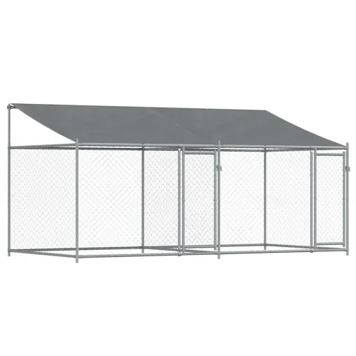 Kavez za pse s krovom i vratima sivi 4x2x2 m pocinčani čelik - 4 x 2 x 2 m 1 2 vrata 4 x 2 x 2 m Cijena