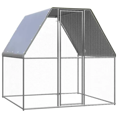 Kavez za kokoši srebrno-sivi 2 x 2 x 2 m od pocinčanog čelika - 2 x 2 x 2 m 2 x 2 x 2 m Cijena