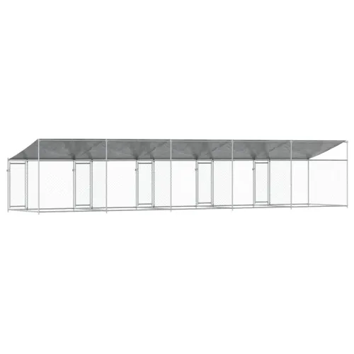 Kavez za pse s krovom i vratima sivi 10x2x2 m pocinčani čelik - 10 x 2 x 2 m 5 vrata Cijena