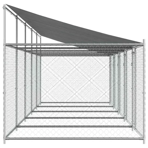 Kavez za pse s krovom i vratima sivi 10x2x2 m pocinčani čelik - 10 x 2 x 2 m 5 vrata Cijena