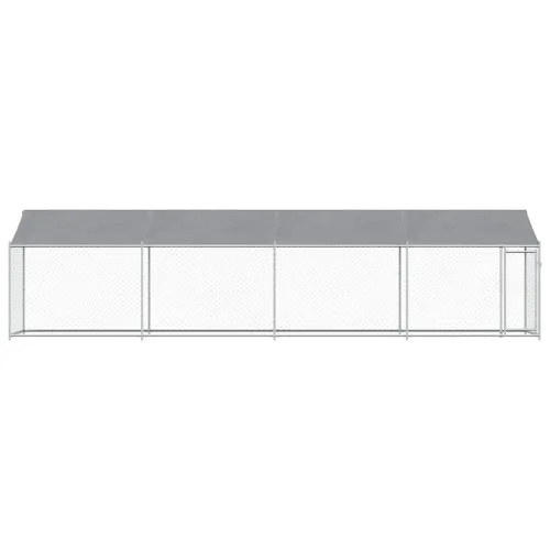 Kavez za pse s krovom i vratima sivi 8x2x2 m pocinčani čelik - 8 x 2 x 2 m 1 vrata Cijena