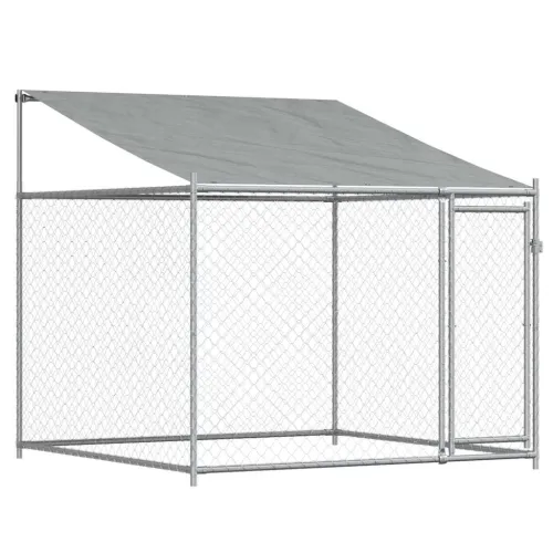 Kavez za pse s krovom i vratima sivi 12x2x2 m pocinčani čelik - 12 x 2 x 2 m 1 vrata Cijena