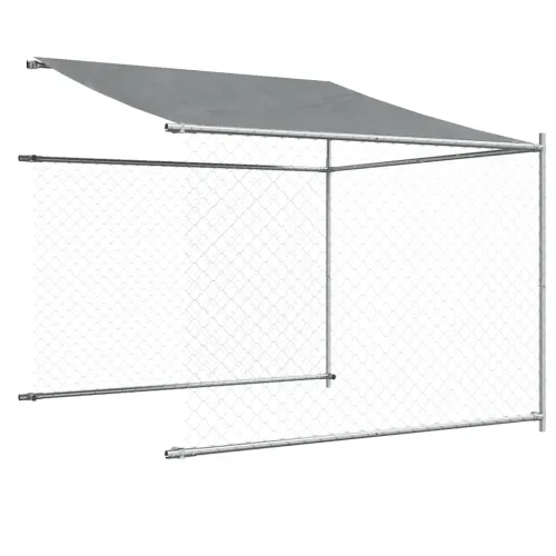 Kavez za pse s krovom i vratima sivi 12x2x2 m pocinčani čelik - 12 x 2 x 2 m 1 vrata Cijena