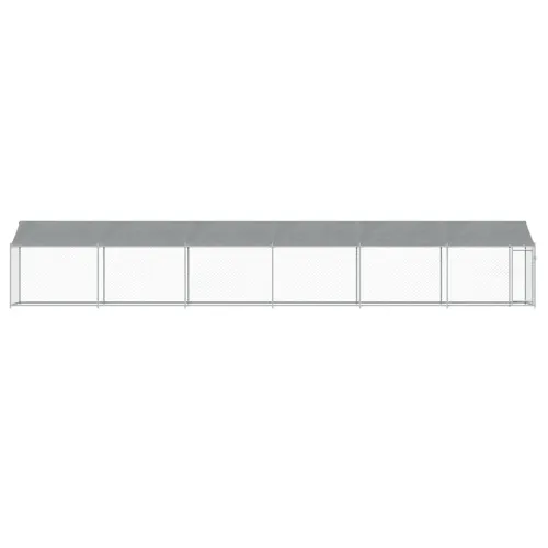 Kavez za pse s krovom i vratima sivi 12x2x2 m pocinčani čelik - 12 x 2 x 2 m 1 vrata Cijena