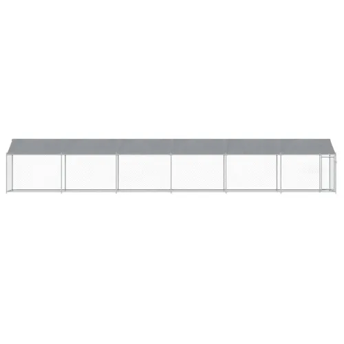 Kavez za pse s krovom i vratima sivi 12x2x2 m pocinčani čelik - 12 x 2 x 2 m 1 vrata Cijena