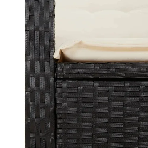 Vrtni naslonjač s jastucima crni od poliratana - Crna i krem 104 x 59 x 93 cm 1 1 Cijena