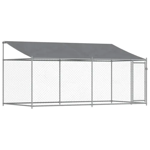 Kavez za pse s krovom i vratima sivi 4x2x2 m pocinčani čelik - 4 x 2 x 2 m 1 1 vrata 4 x 2 x 2 m Cijena