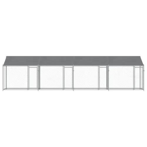 Kavez za pse s krovom i vratima sivi 8x2x2 m pocinčani čelik - 8 x 2 x 2 m 3 vrata Cijena