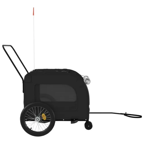 Prikolica za bicikl za ljubimce crna od tkanine i željeza - Crna 68 x 134 x 73 cm Cijena