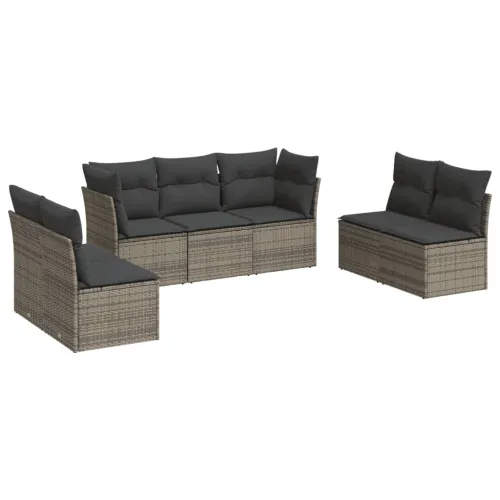 Vrtna garnitura - 7-dijelni set vrtnih sofa sivi od poliratana - Siva Bez stola 1 Cijena
