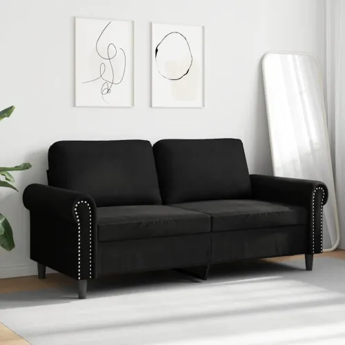 Dvosjed crni 140 cm baršunasti - Crna 140 cm Cijena