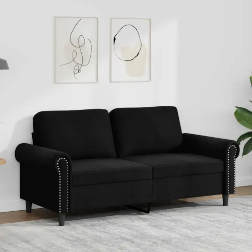 Dvosjed crni 140 cm baršunasti - Crna 140 cm Cijena