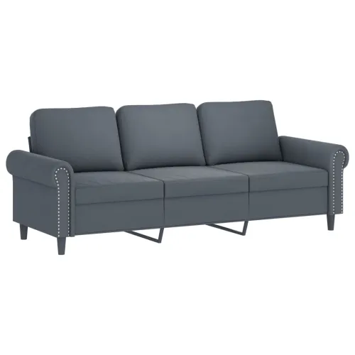 2-dijelni set sofa s jastucima tamnosivi baršunasti - Tamno siva 1 Bez oslonca za noge Cijena
