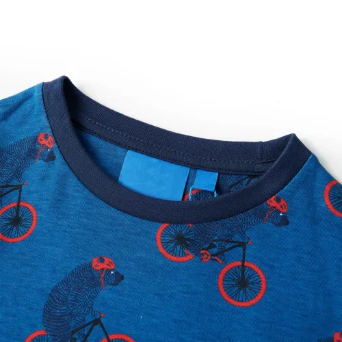Dječja pidžama s dugim rukavima petrol plava boja 128 - 128 (7 – 8 godina) Cijena
